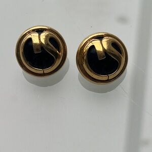 Vintage St. John Elegant Gold and Black Earrings